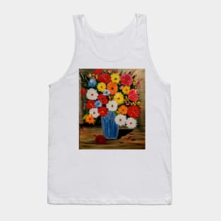 Some mixed flowers with metallic blue vase Tank Top